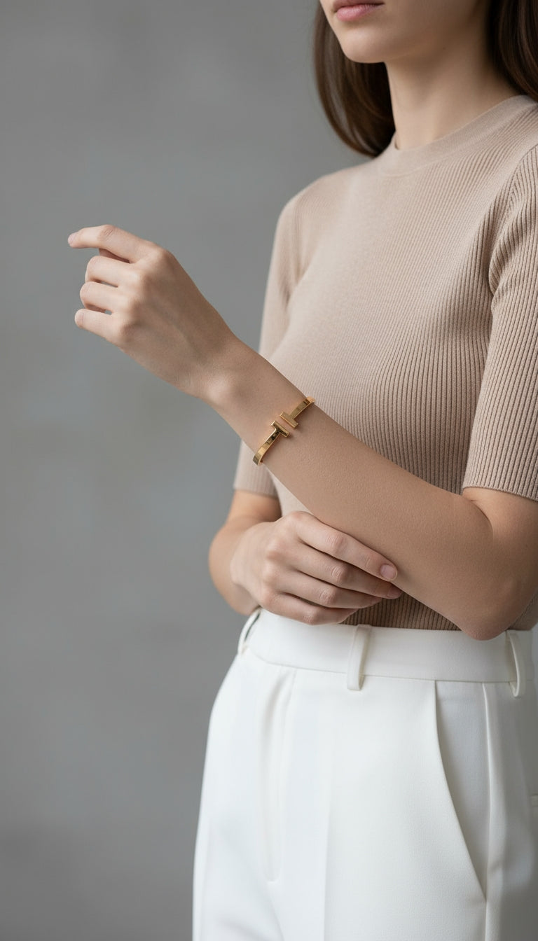 Tiffany T Bracelet - Minimalist Silver, Gold and Rose Gold Bracelet