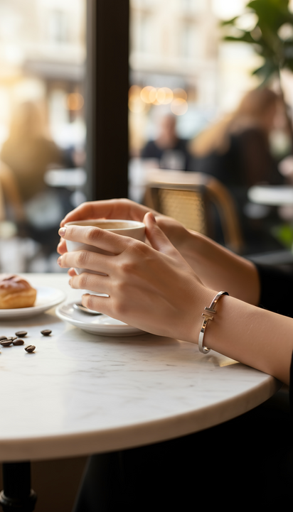 Tiffany T Bracelet - Minimalist Silver, Gold and Rose Gold Bracelet